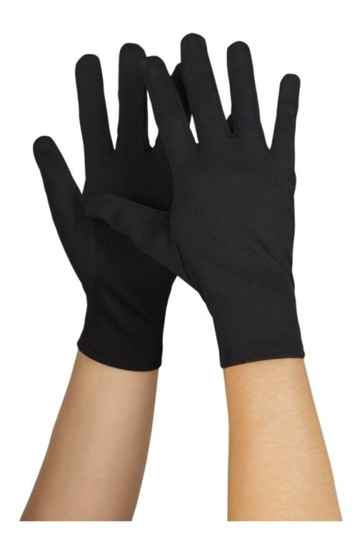 ÇEBSHOP Parti Aksesuar Siyah Renk Yetişkin Boy Likralı Gösteri Eldiveni