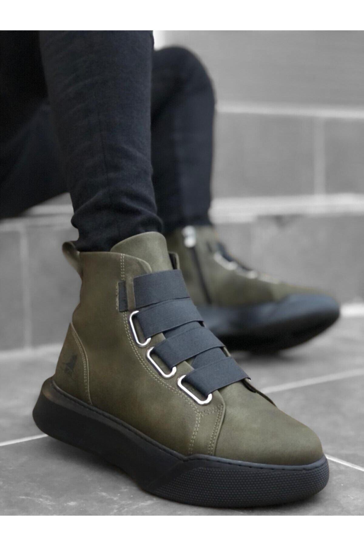 Erbilden Er0142 Bantlı Erkek Yüksek Taban Haki Spor Bot