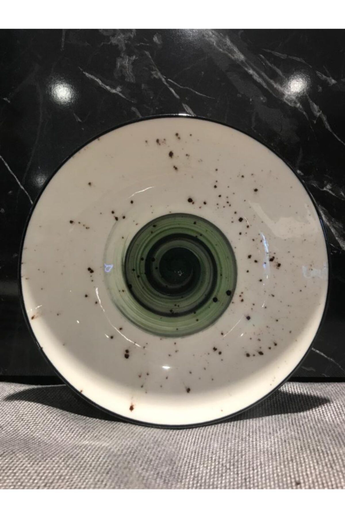 Tulü Porselen 6 Adet  Reaktif 46 Krem Model Yemek Tabağı Takımı 19 cm