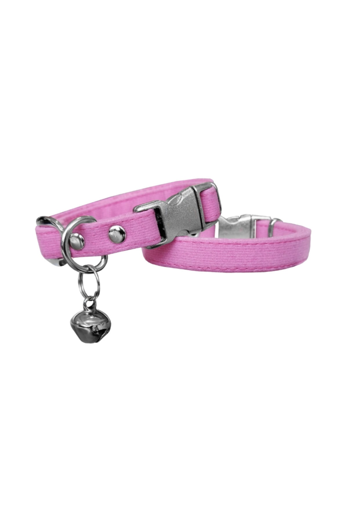 Markapet Kadife Çanlı Kedi Boyun Tasması 20-32 Cm Açık Pembe