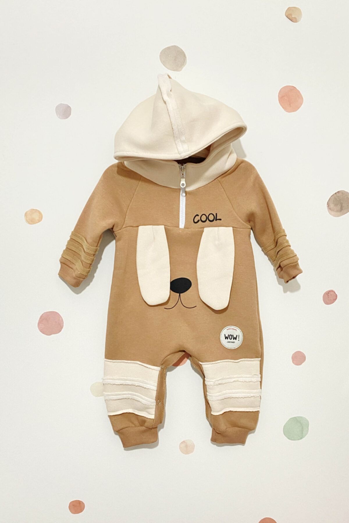 Jikko Baby Unisex Köpek Kulak Detaylı Tulum