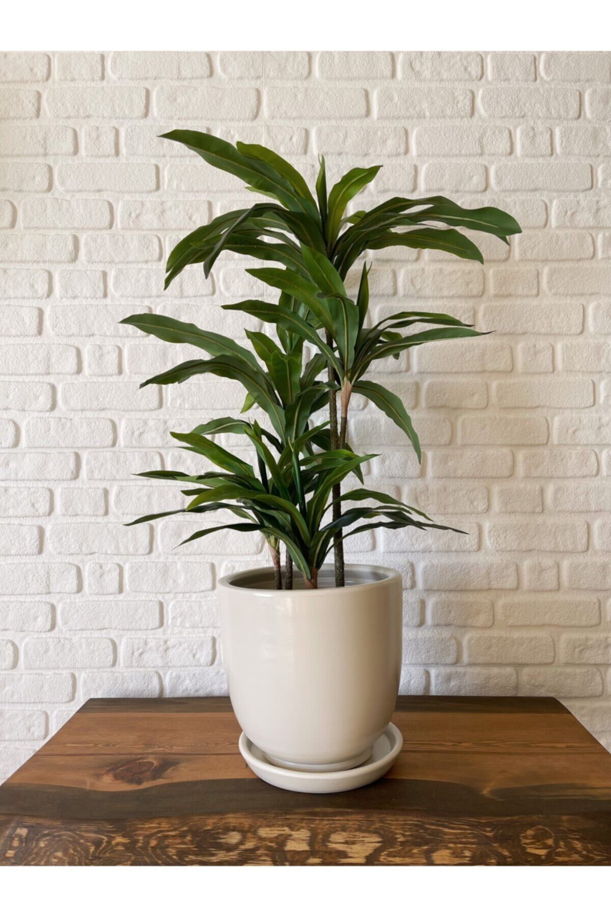 odka Saksı Tabaklı 30cm Ekru Renk