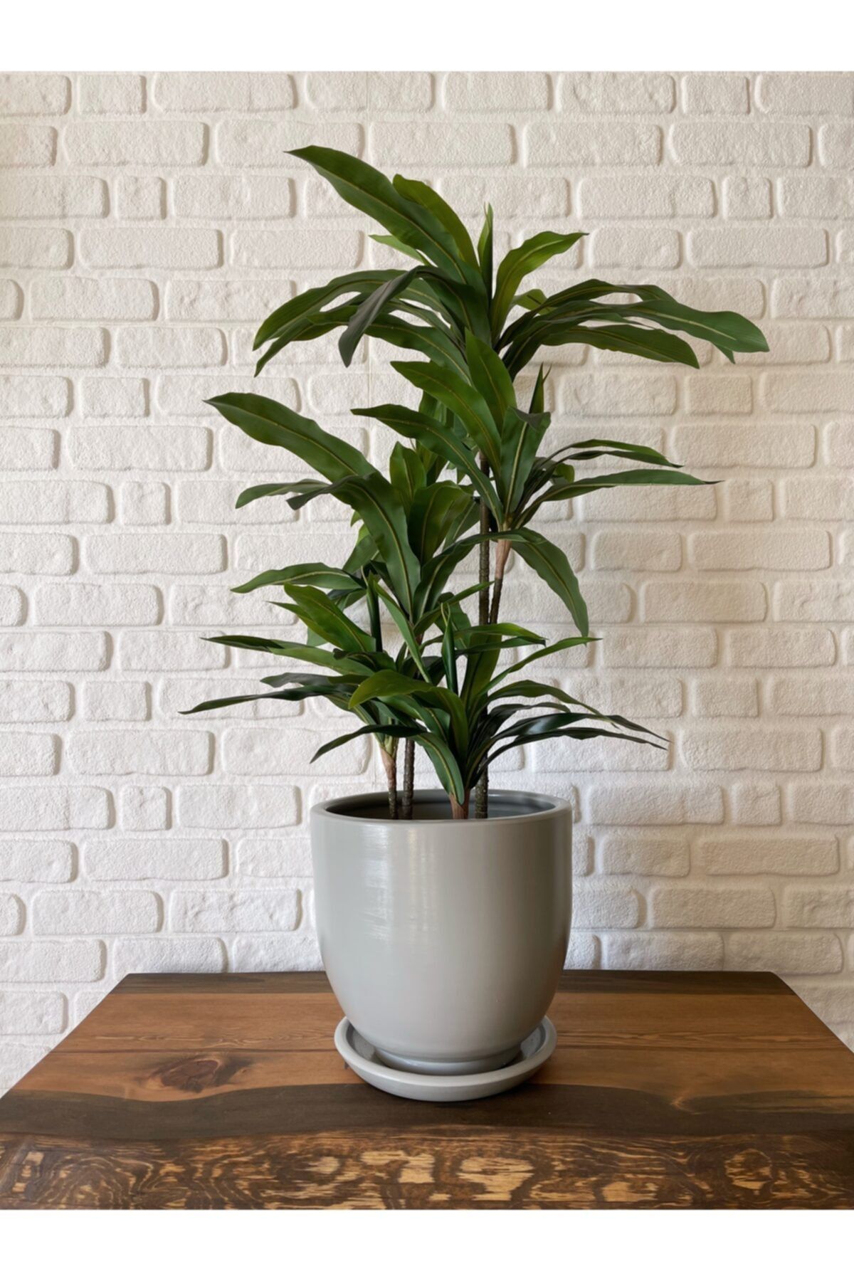 odka Saksı Tabaklı 30cm Granit Renk