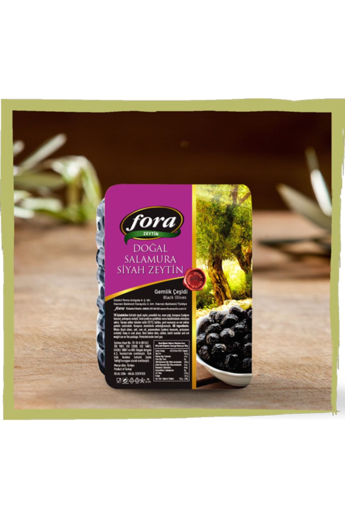 FORA Naturel Gemlik Yağlı Salamura Vakumlu 200 gr