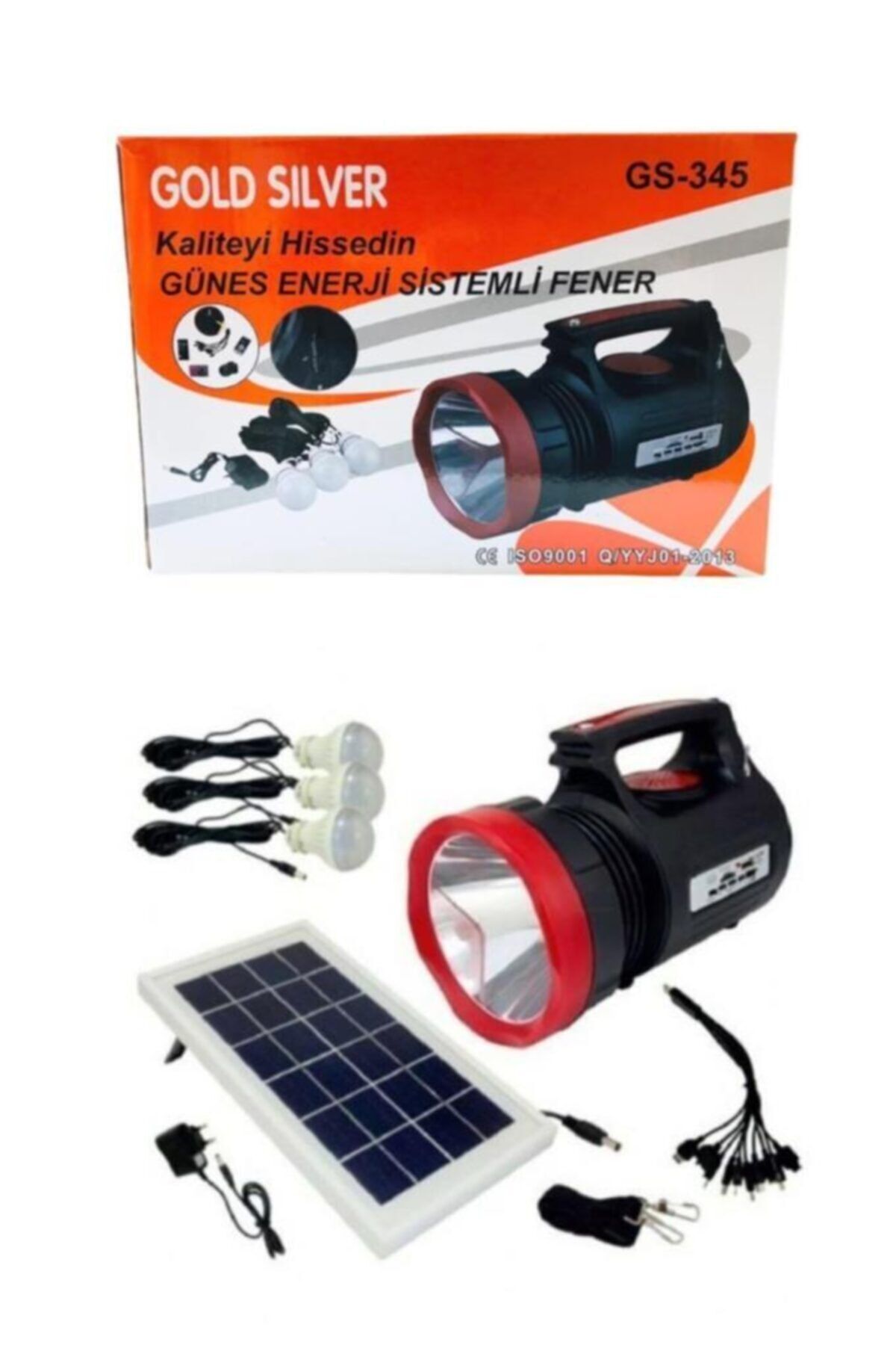 GoldSilver Gs-345 Güneş Enerjili Solar Aydınlatma Sistemli Fener 10w 22 Smd Led