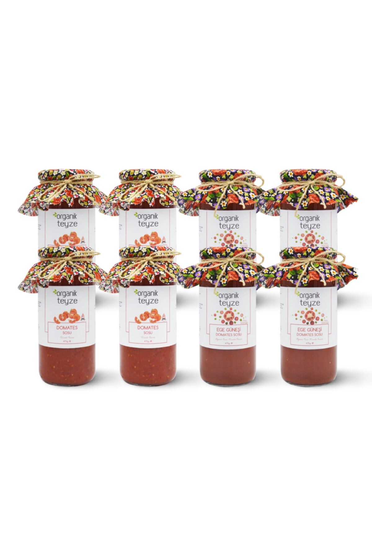 Organik Teyze Sade Ve Ege Güneşi Domates Sos Paketi 475g. (8'Lİ AVANTAJ)