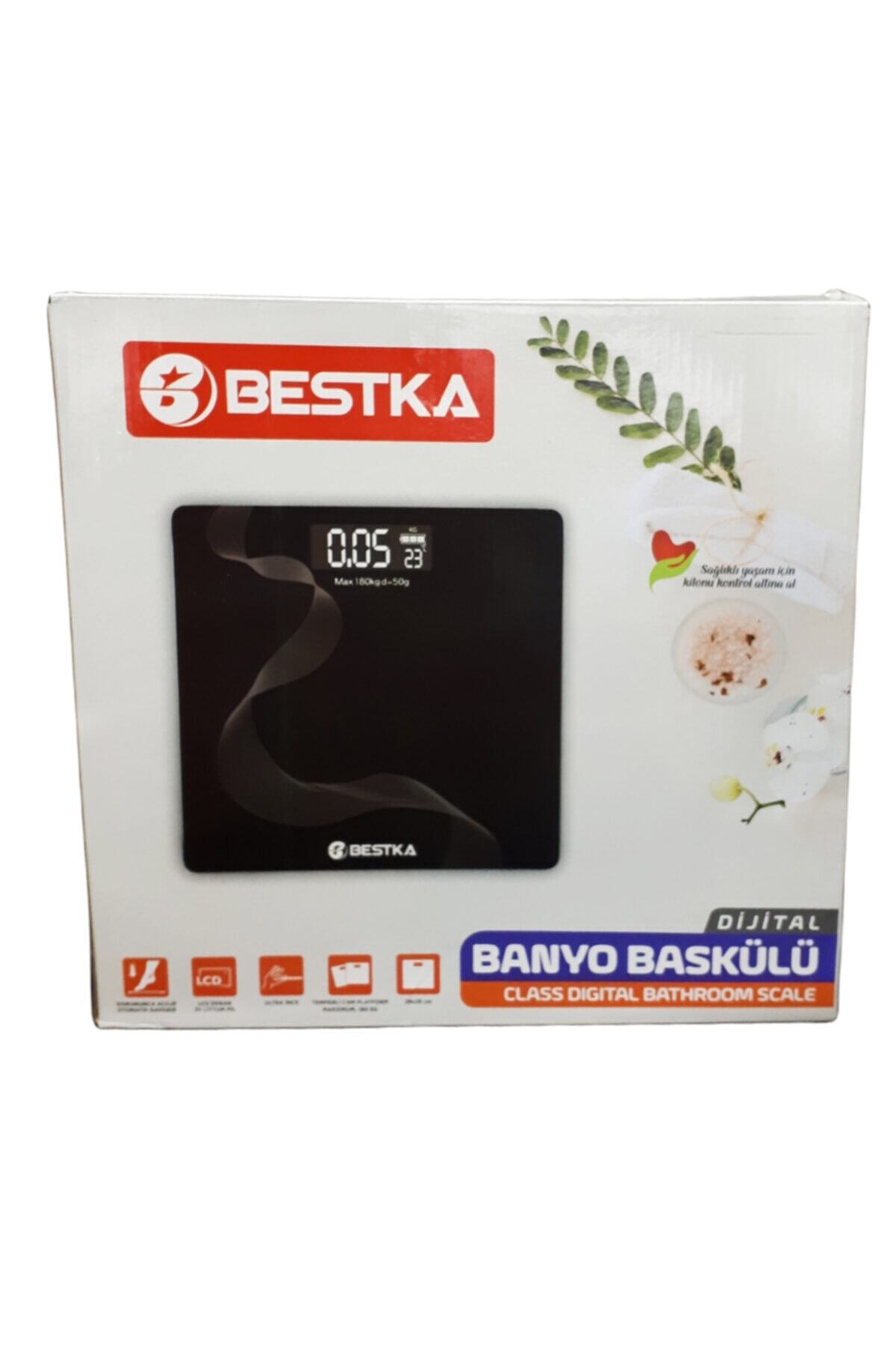 BESTKA Siyah Dijitalli Banyo Tartısı(baskülü)