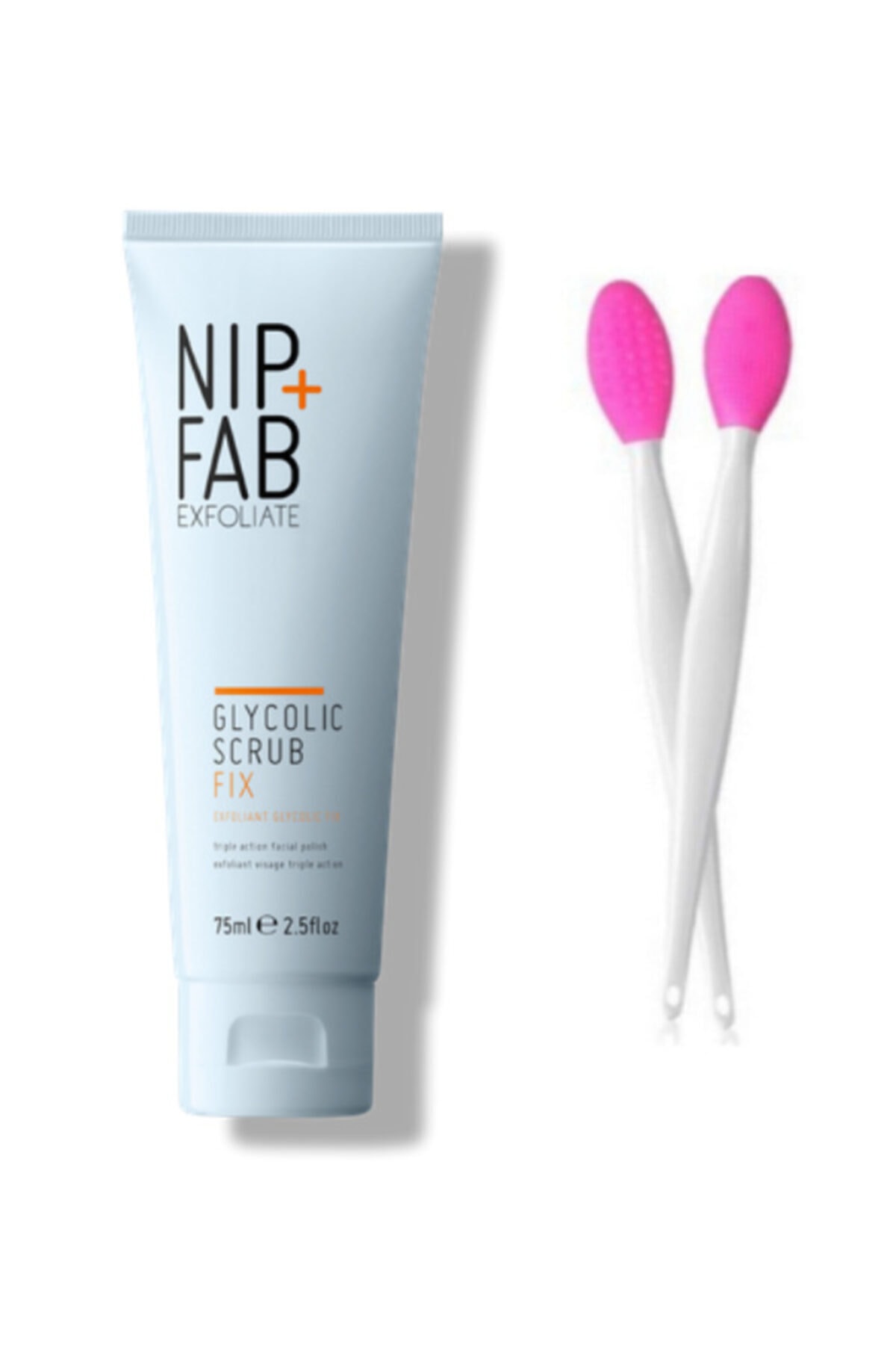 NIP+FAB Glycolic Fix Yüz Peelingi 75 Ml. Ve Ozzy Store T Bölgesi Cilt Temizleyici Peeling Fırçası