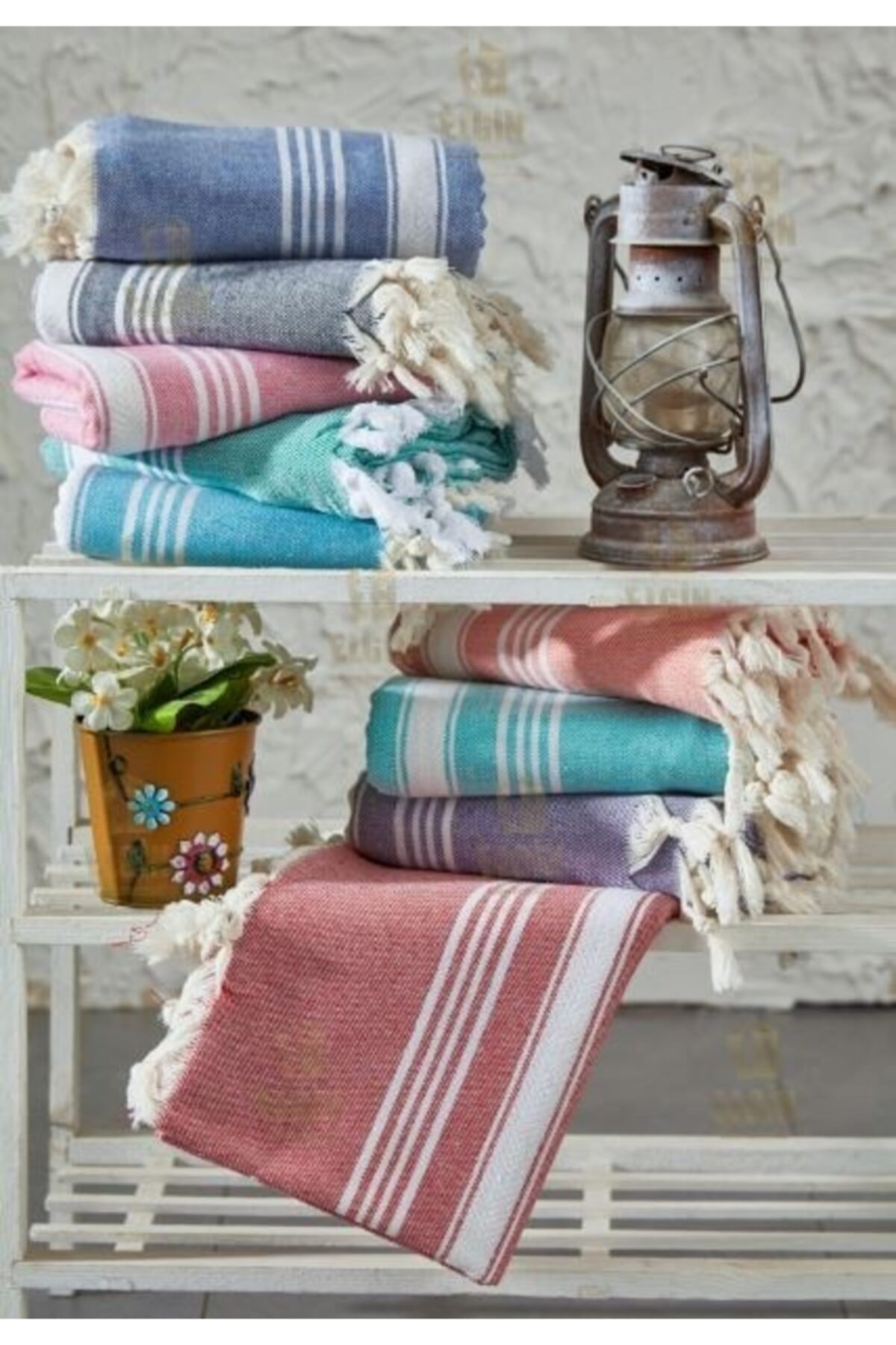 GÖZDE TEKSTİL Balık Sırtı Desenli Peştemal 100*180 Mint Yeşili