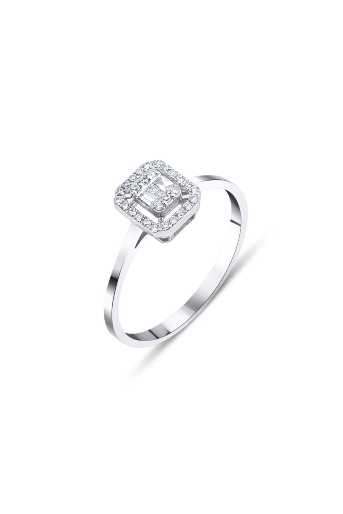 Yakup Sevim Kuyumculuk 0.13 Ct Pırlanta Altın Baget Yüzük