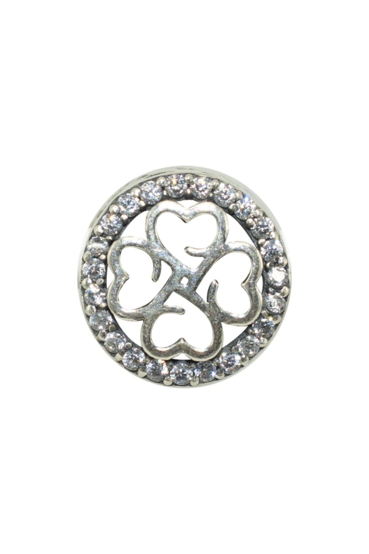 Nur Silver Pandora Yonca Işıltıı Charm