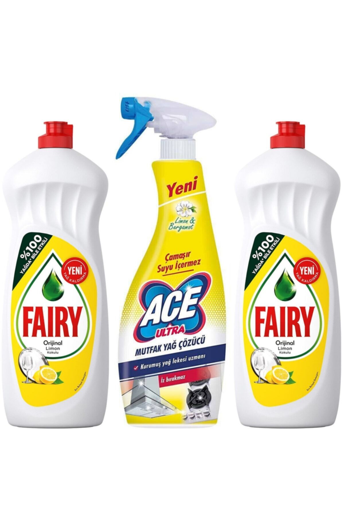 ACE Ultra Köpük  Mutfak 700ml  Fairy Sıvı Bulaşık Deterjanı Limon 650 ml x2