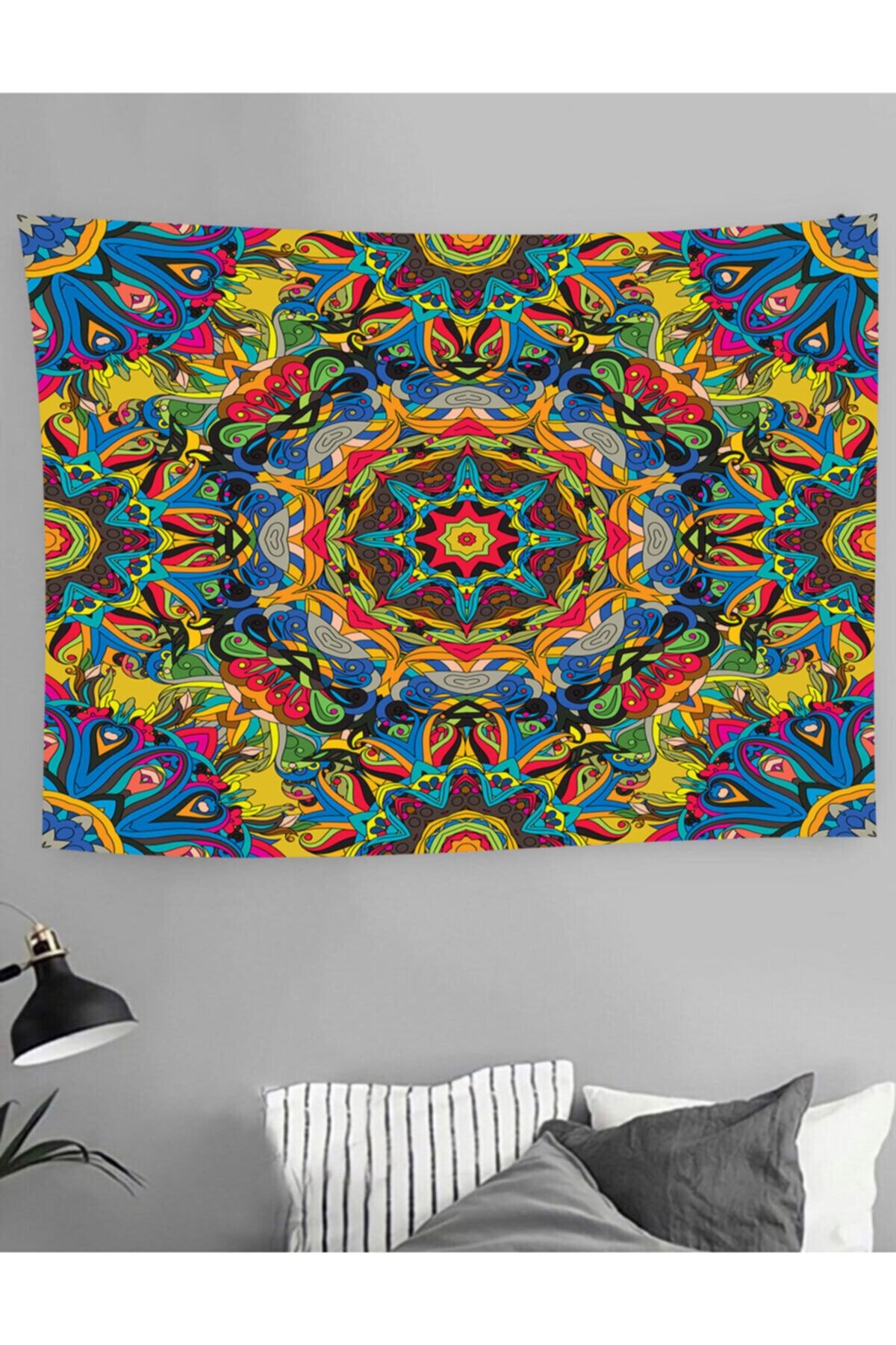 ALL OVER Çok Renkli Şekilli Duvar Örtüsü 200x130cm