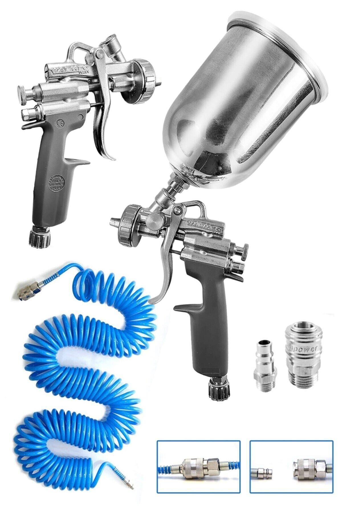 favorisepetim Kompresör Spiral Hava Hortumu 8 Mm 15 mt Walmec Italy Boya Tabancası Recor Seti