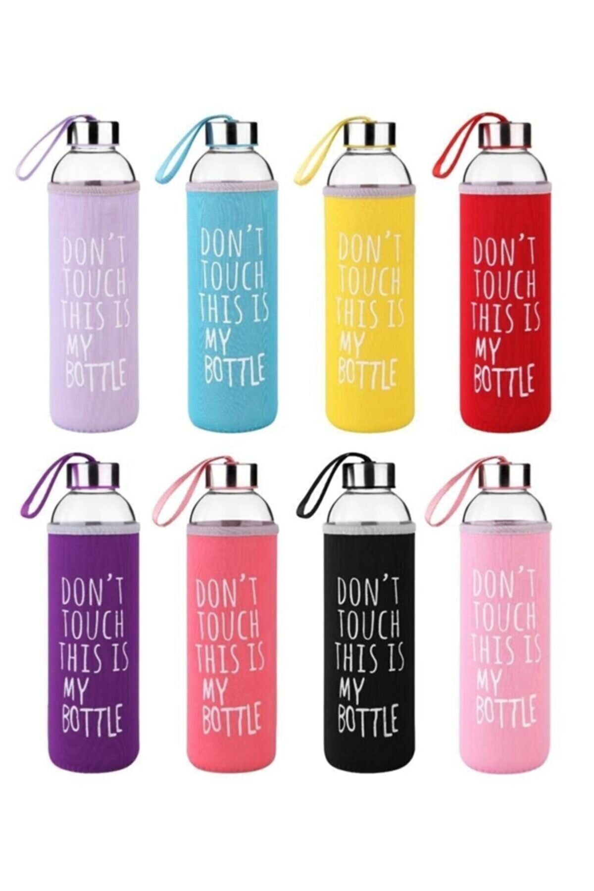 afifehome Yeni My Bottle 750 Ml Cam Kılıflı Litre Matara Cam Suluk 750 Ml Cam Su Sişesi Karışık Reng