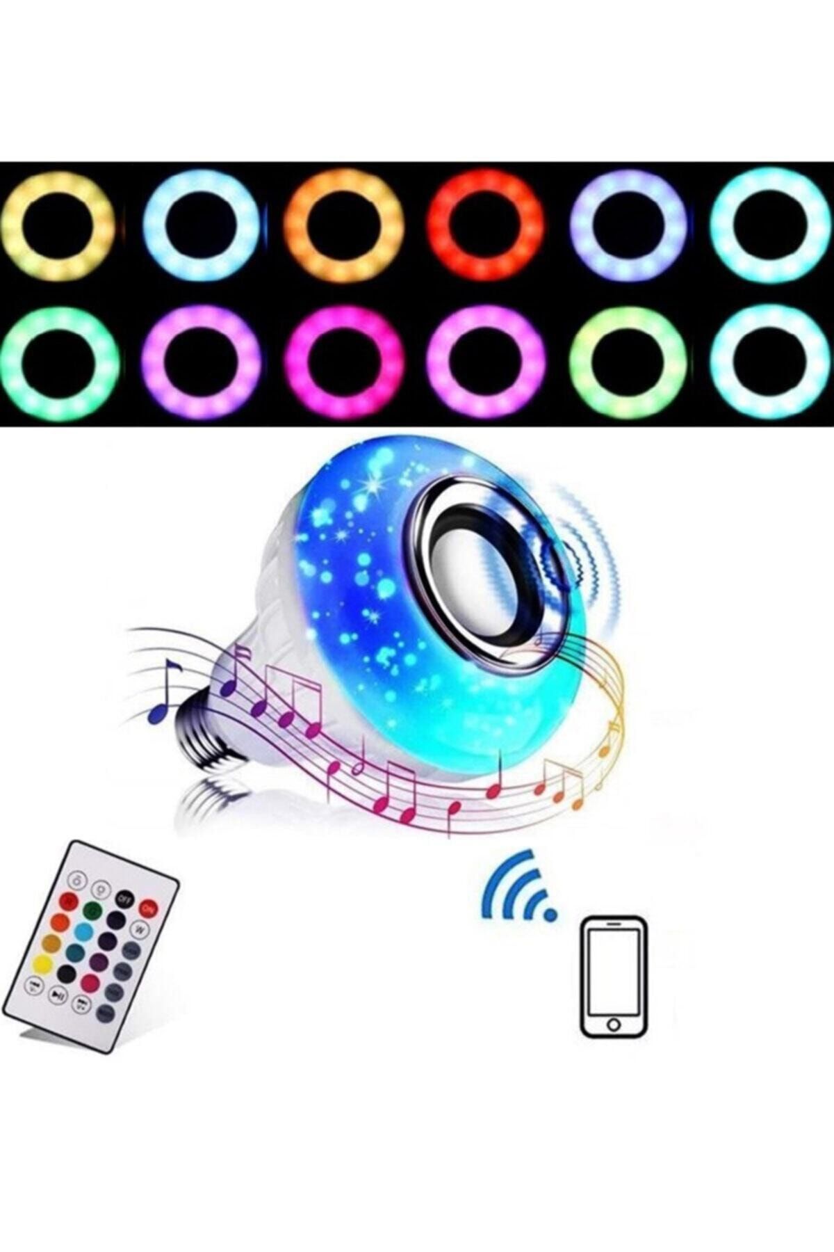 ŞifaiNur 13 Renkli Kumandalı Akıllı Ampul Bluetooth Hoparlör Müzik Çalar