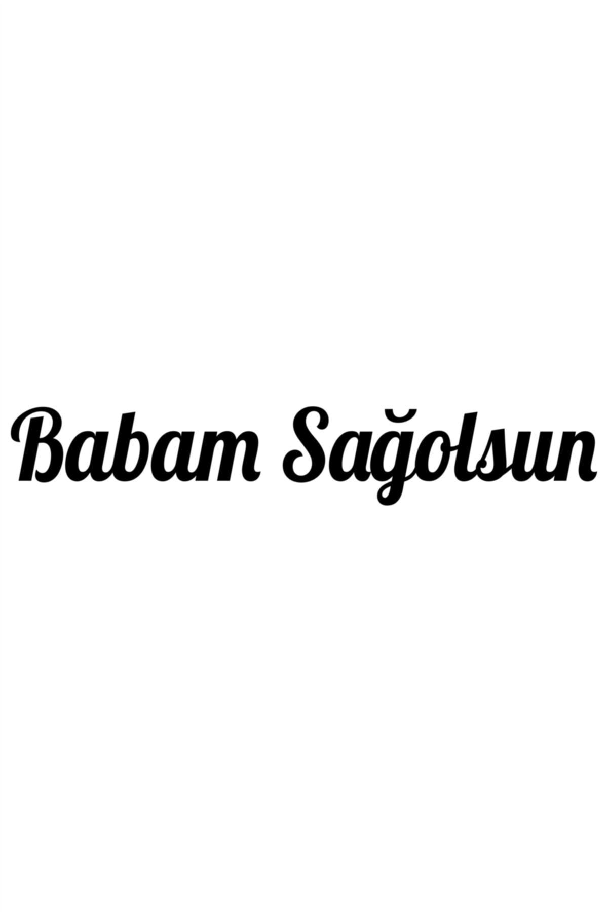 esticker 20 X 4 Cm Babam Sağolsun Oto Sticker Araba Cam Sticker Siyah