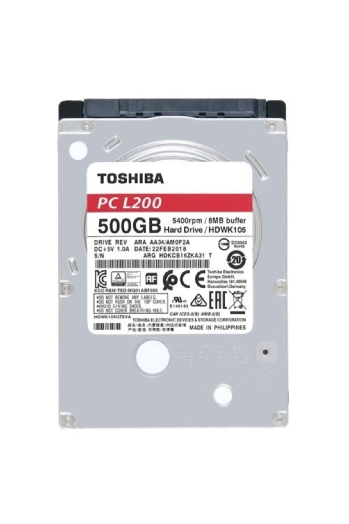 Toshiba 2.5 500gb L200 8mb 5400rpm Hdwk105uzsva