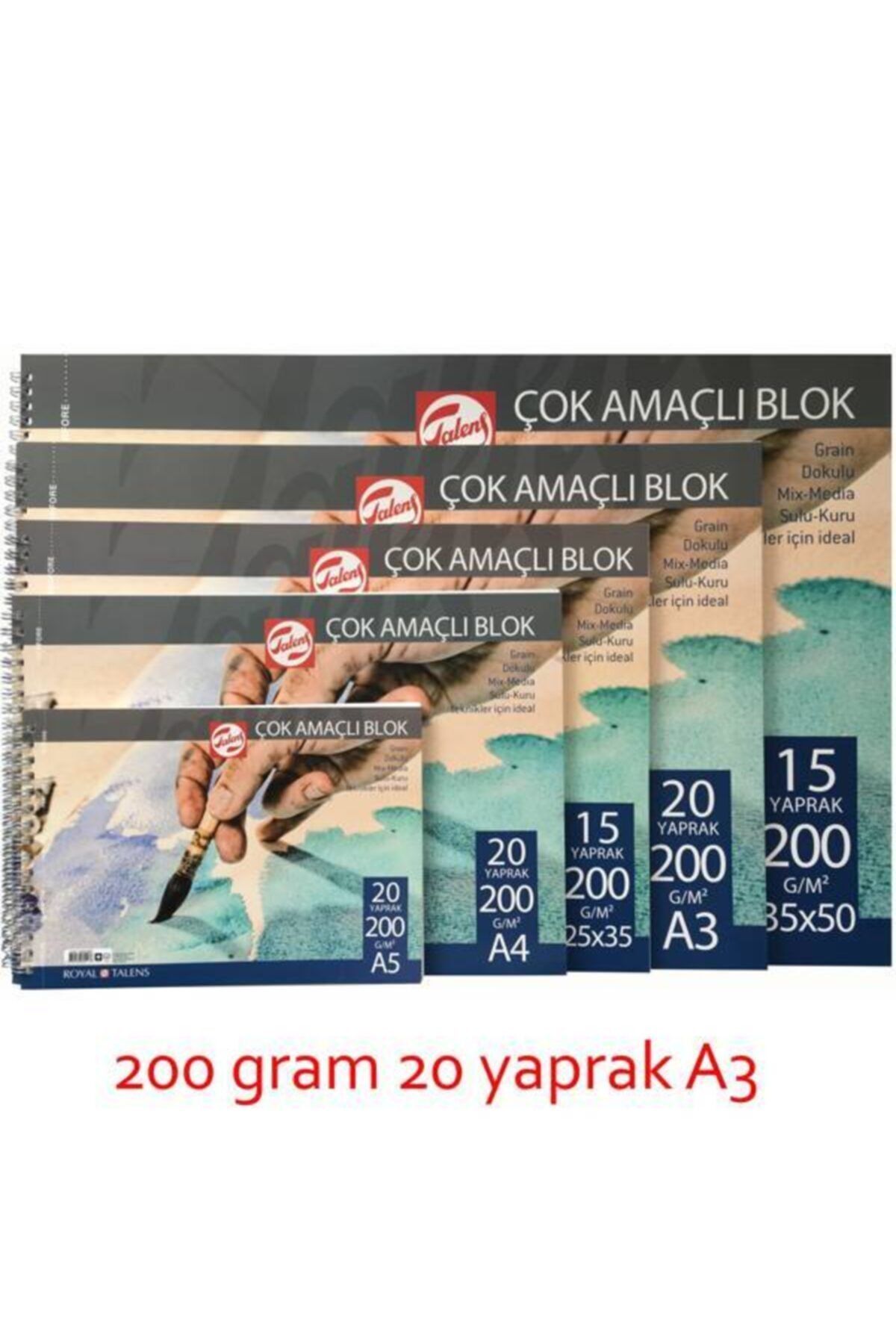 Talens Çok Amaçlı Blok Spiralli 200g A3 20 Sayfa
