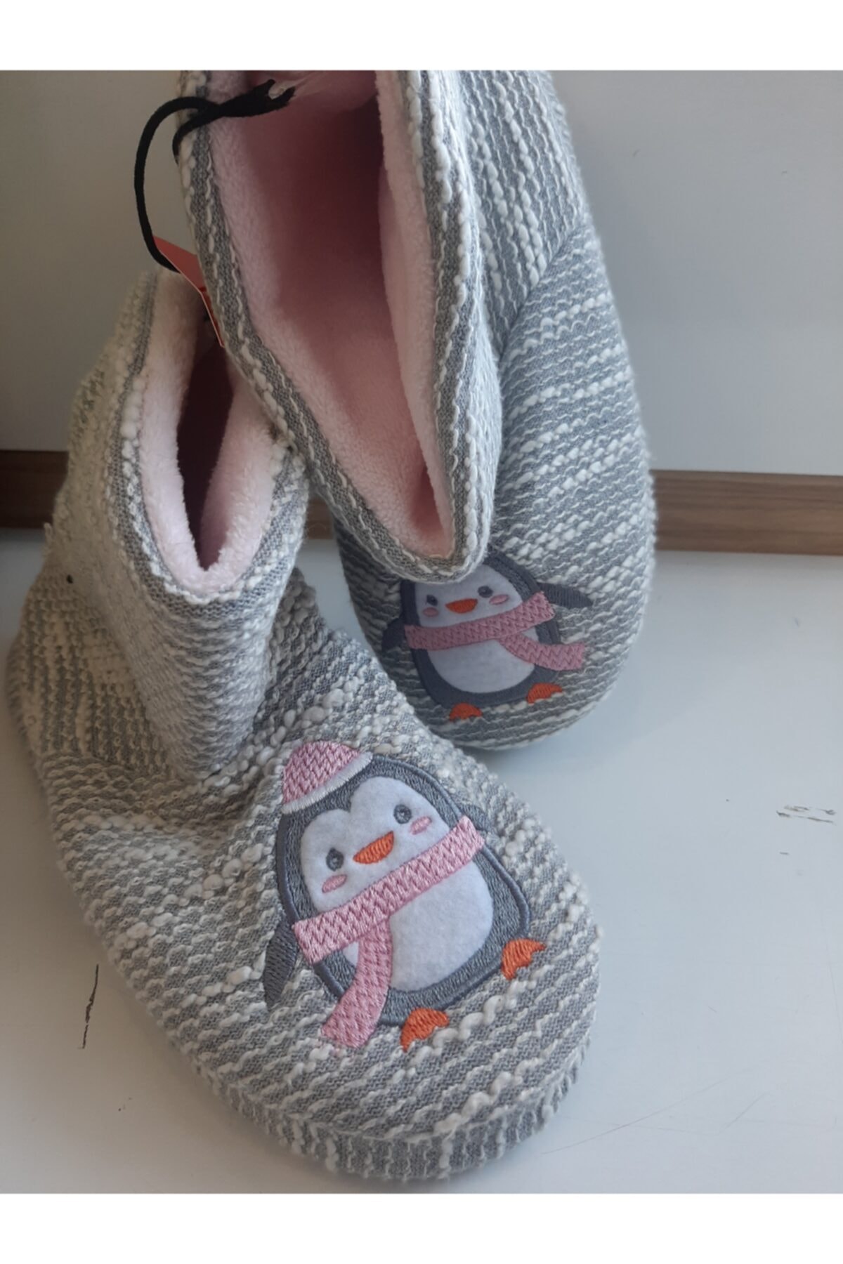 Chirpy Gri Çizgili Kadın Panduf