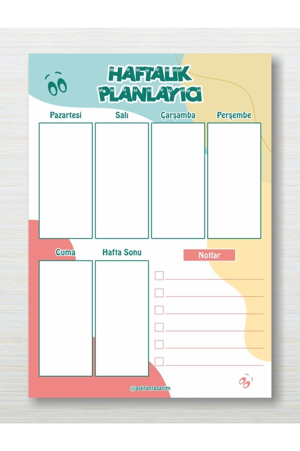 Aşktan Basım Hizmetleri A5 Haftalık Planlayıcı Bloknot