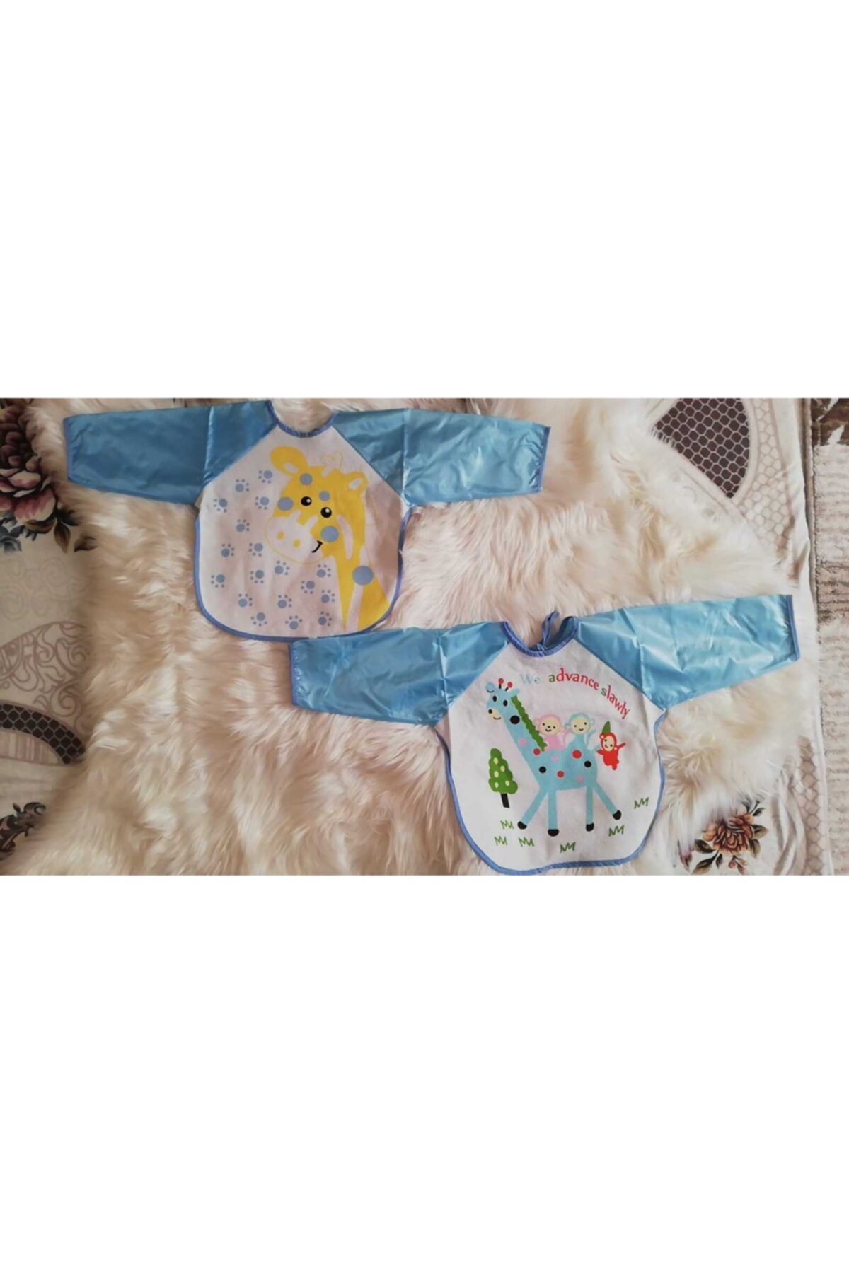 Twinkle Star Zürafa Figürlü Kollu Su Geçirmez Bebek Önlük