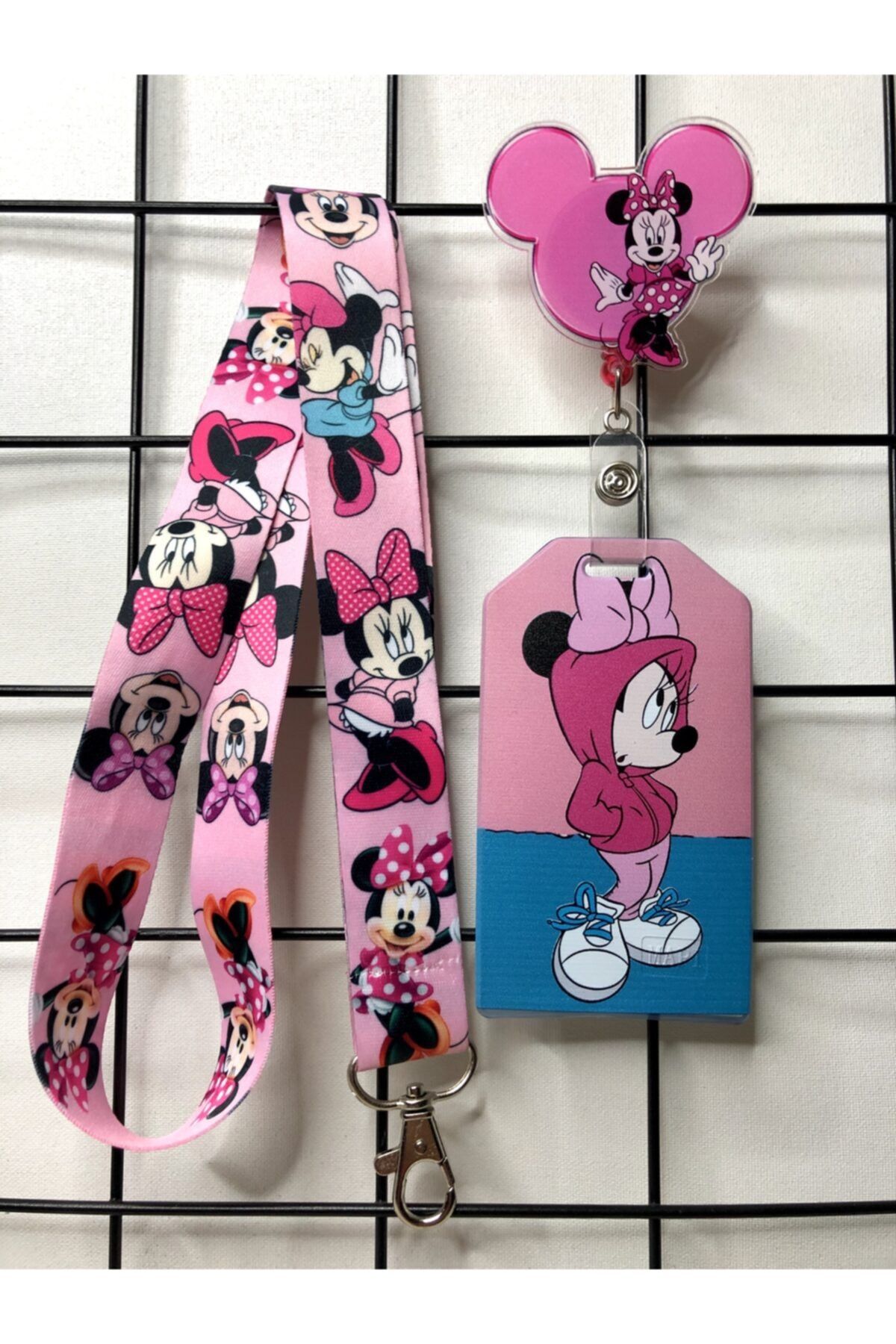 Hediyebum Minnie Mouse Boyun Askısı Yoyo Ve Kartlık Set