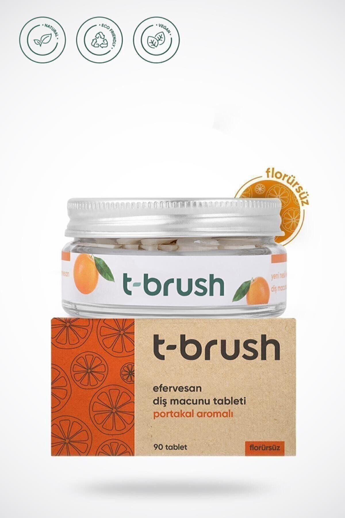 TBRUSH T-brush Portakal Aromalı Flörürlü Diş Macunu Tableti