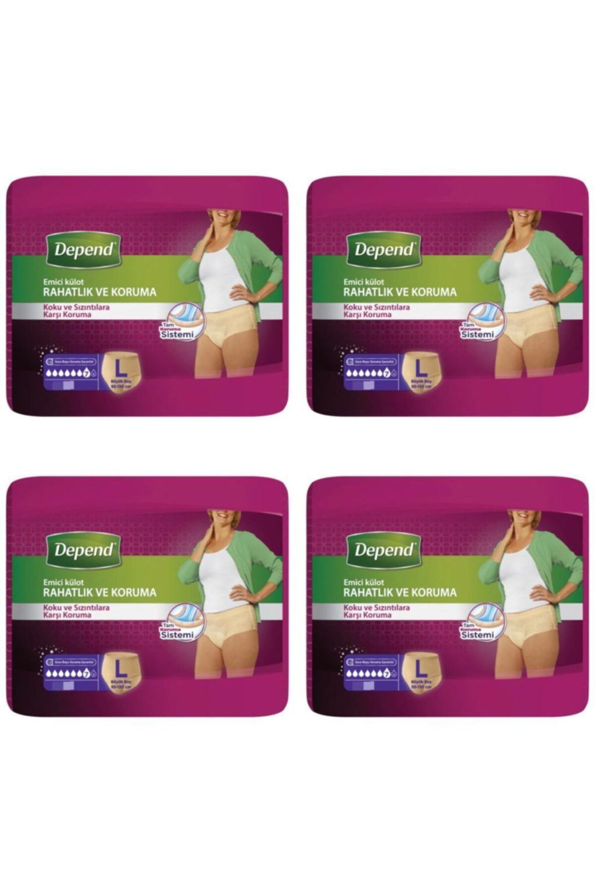 Depend Emici Külot Büyük Boy Kadın 30'lu 4'lü