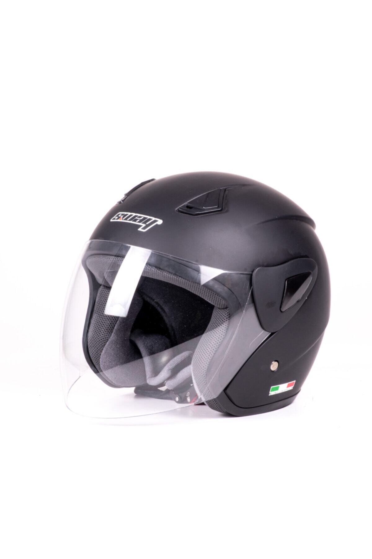 Sway Mat Siyah Yarım Kask Sw 706