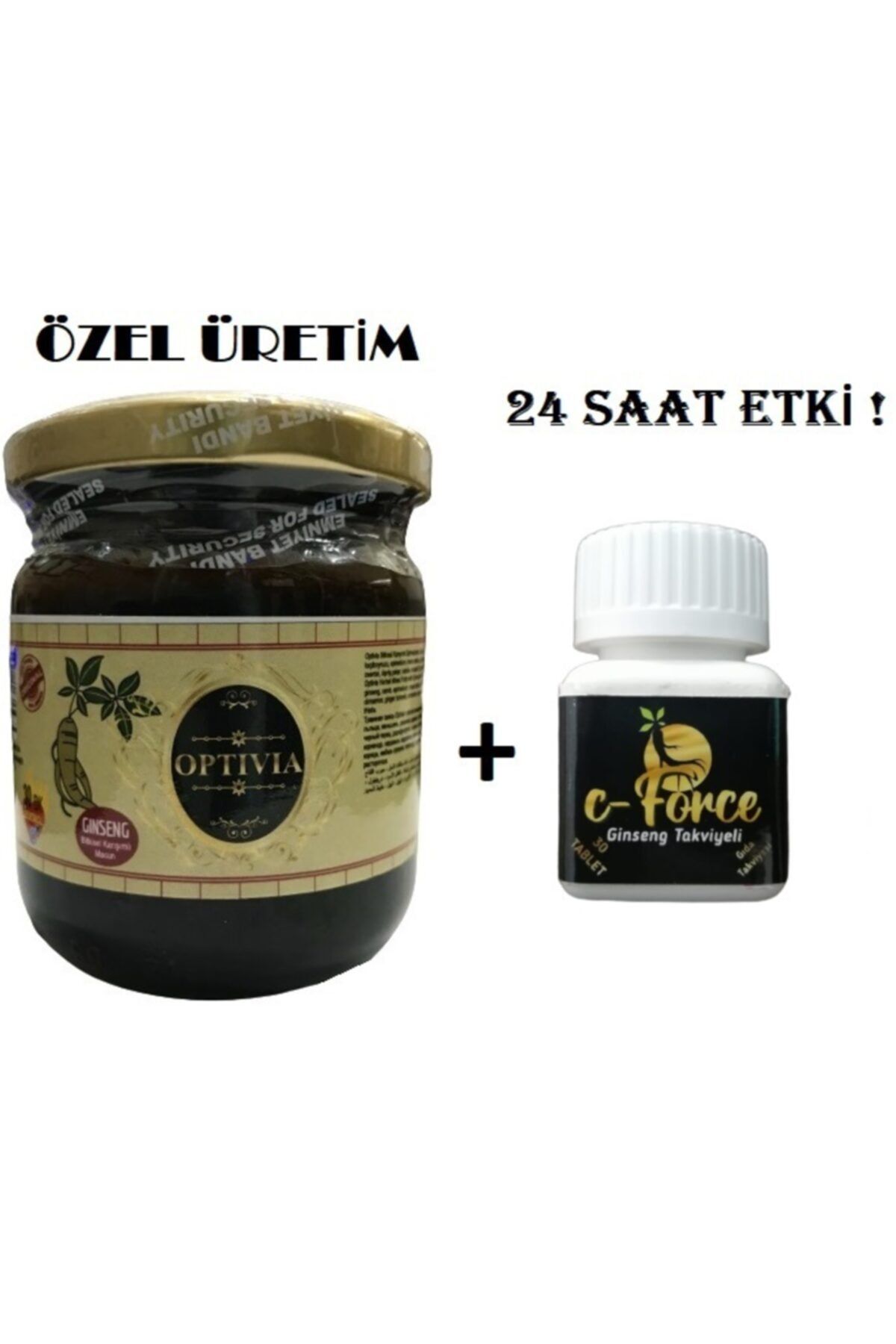 Herşeyi Kolay C-force 30 Tablets Ginseng Performans Takviyesi Optvia Güç Kuvvet Macunu 245 gr