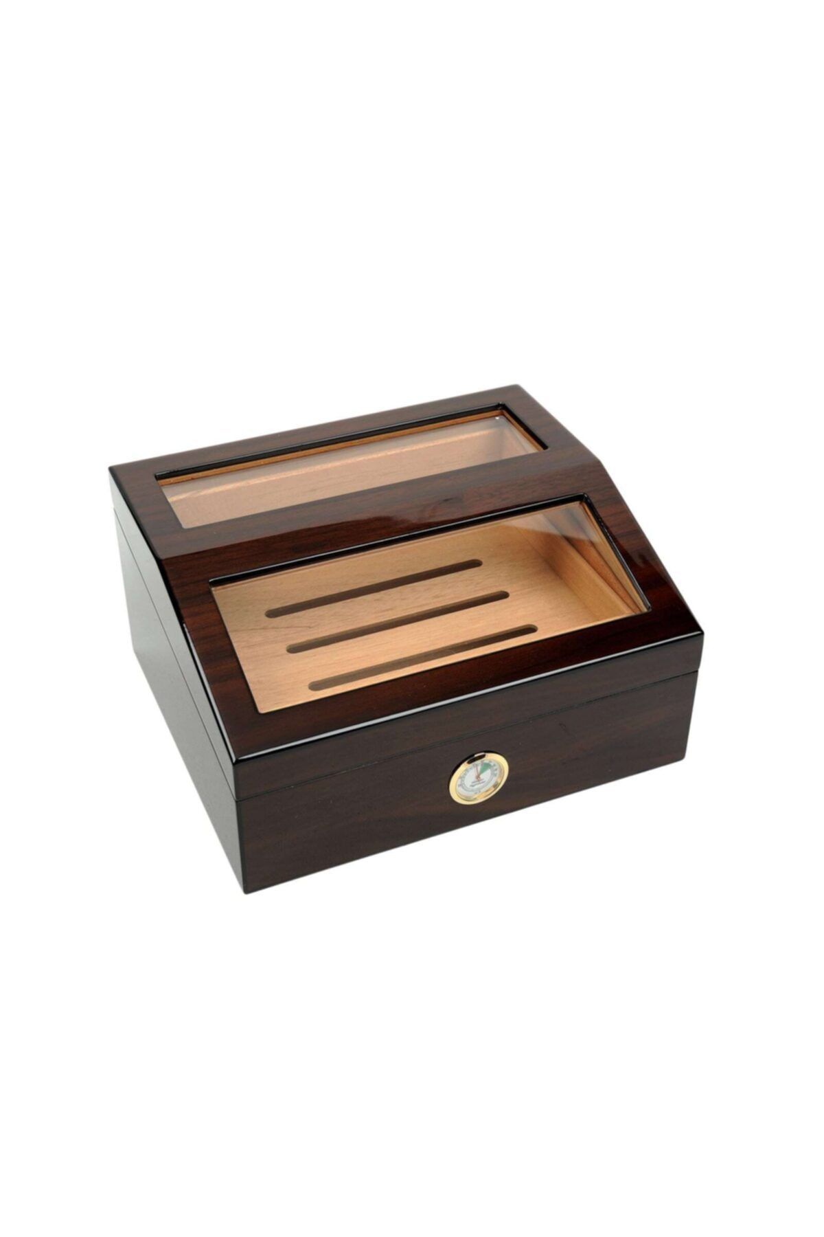 Parmida Kahverengi Cam Kapaklı Humidor
