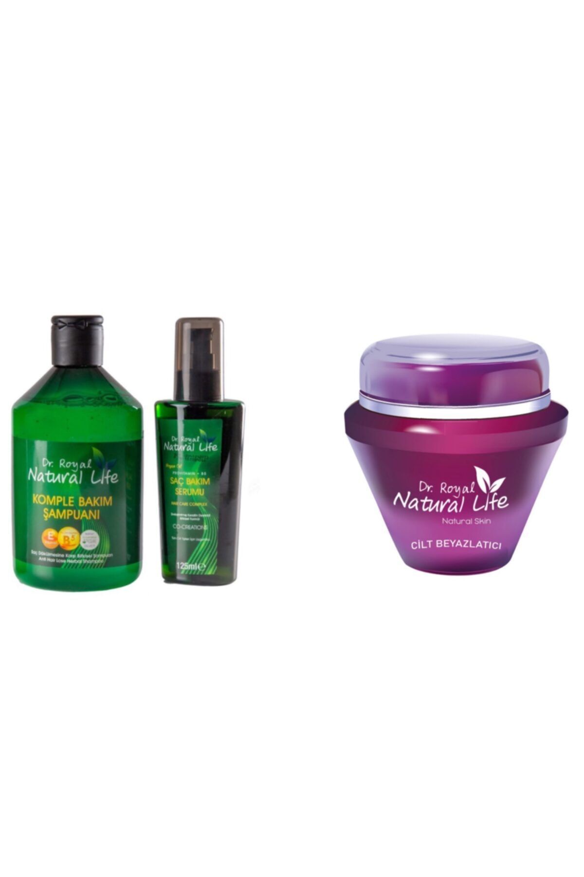 Dr.Royal Natural Life Saç Bakım Seti Saç Dökülme Karşıtı Şampuan + Saç Bakım Serumu + Cilt Beyazlatıcı Krem 100ml