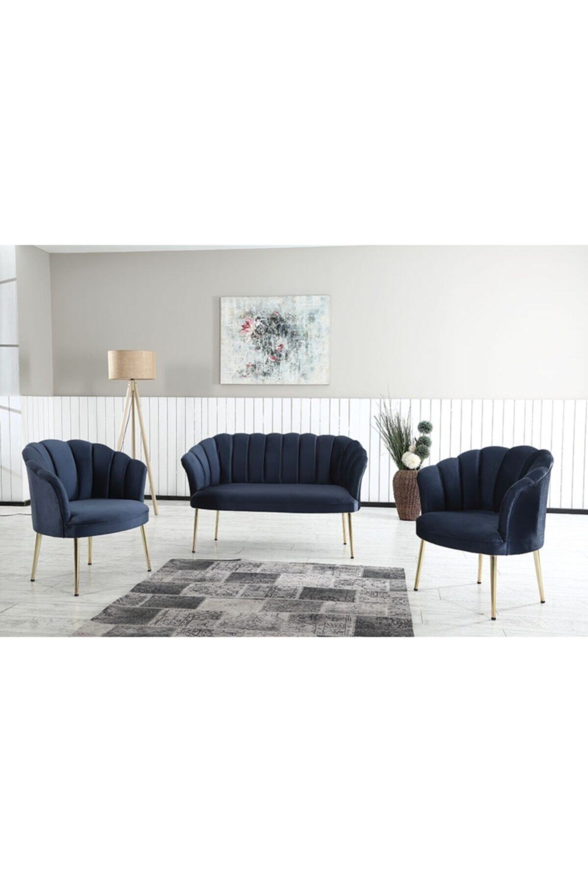 Ruby Home Rüyam Metal Ayak Papatya Çay Seti Koltuk Takımı 2+1+1