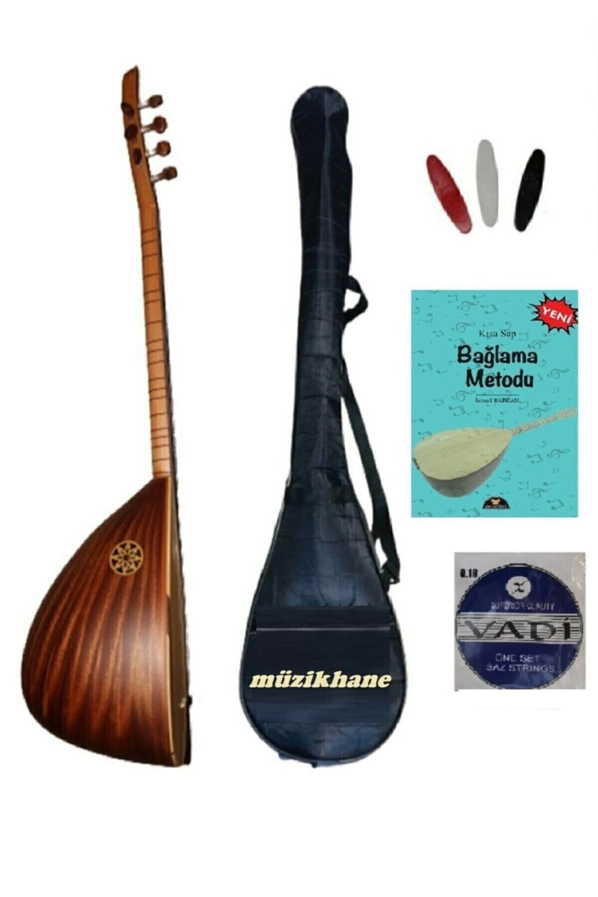 müzikhane Uzun Sap Saz Bağlama Metot Kılıf Yedek Tel Ve Tezene