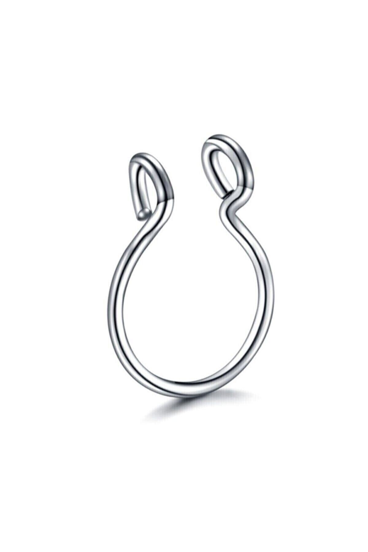stainless steell 316l Cerrahi Çelik Halka Hızma Burun Septum Sahte Fake Piercing