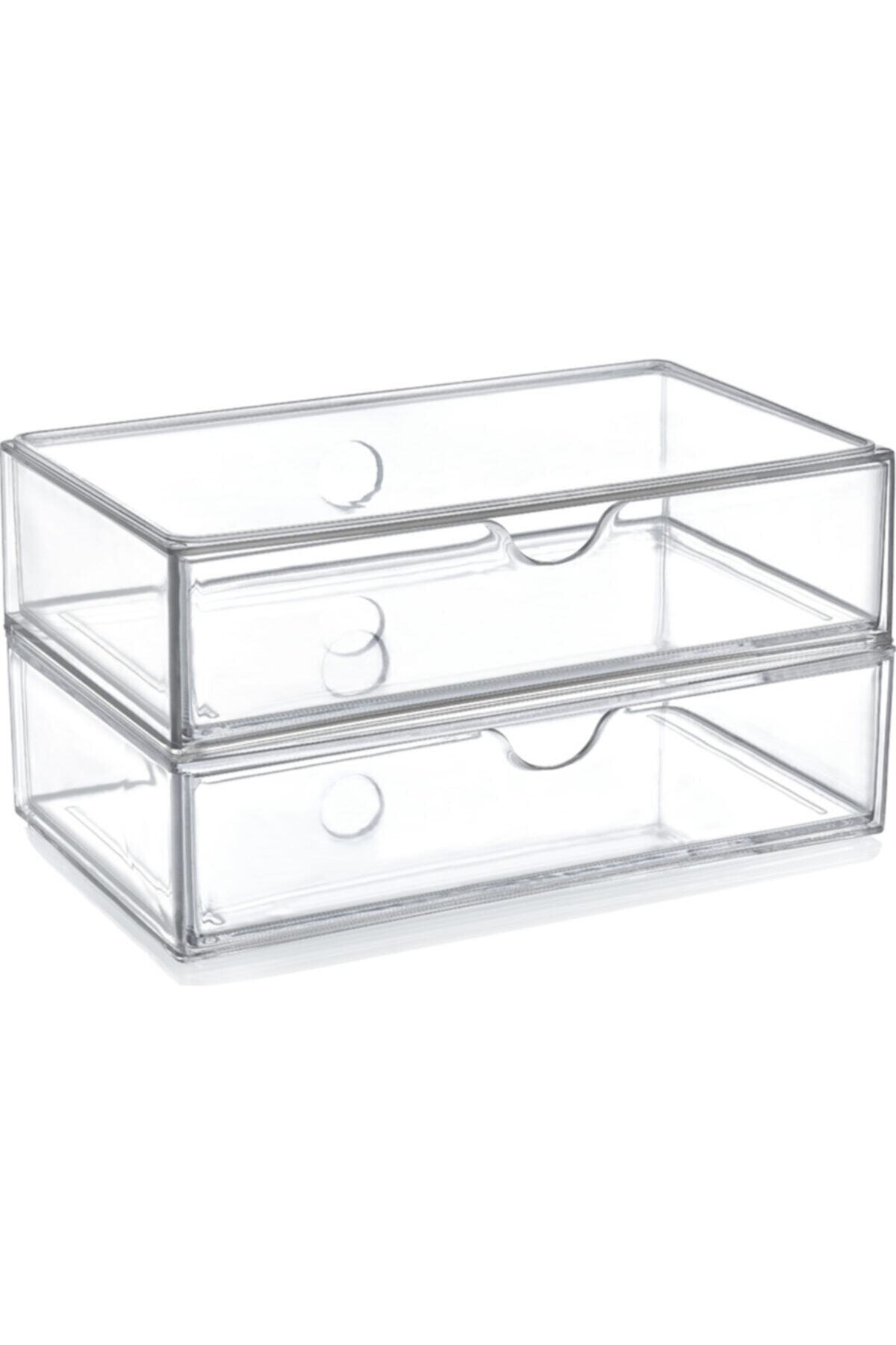Bee Home Büyük Boy Makyaj Takı Çekmece Kutusu 2'li Organizer