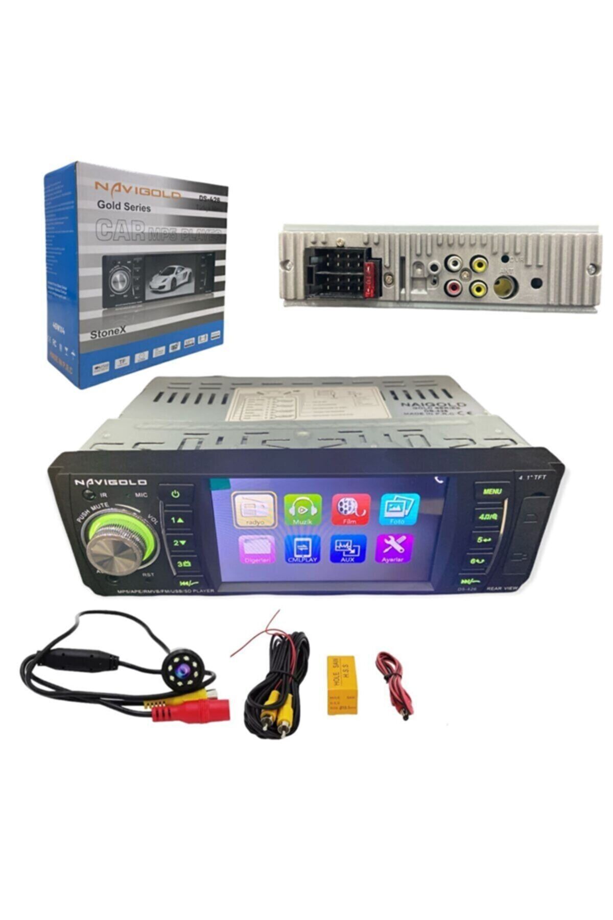 Navigold 4,1ınc Ekranlı Araba Oto Teyp geri Park Kamera Bluetooth Mp5 Mp3 Usb