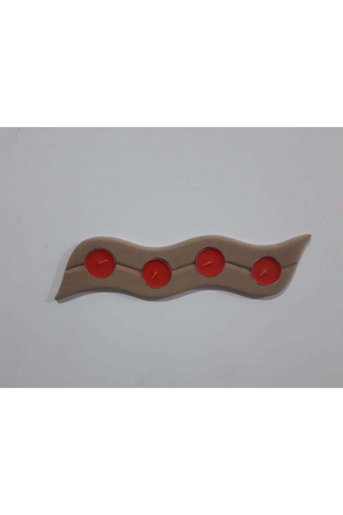 DL designss laser Ahşap Boyama Obje Ham Mdf 4 Lü Tealight Mumluk