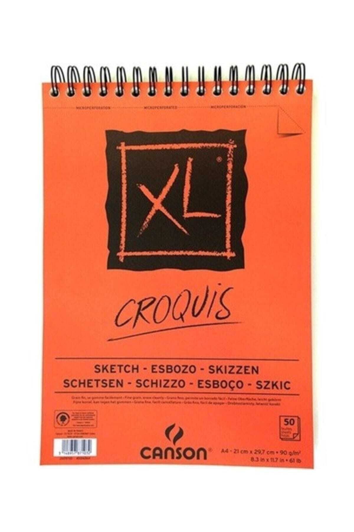 Canson A5-90 G Croquis xl Eskiz Çizim Defteri Üstten Spiralli 50 Yp.