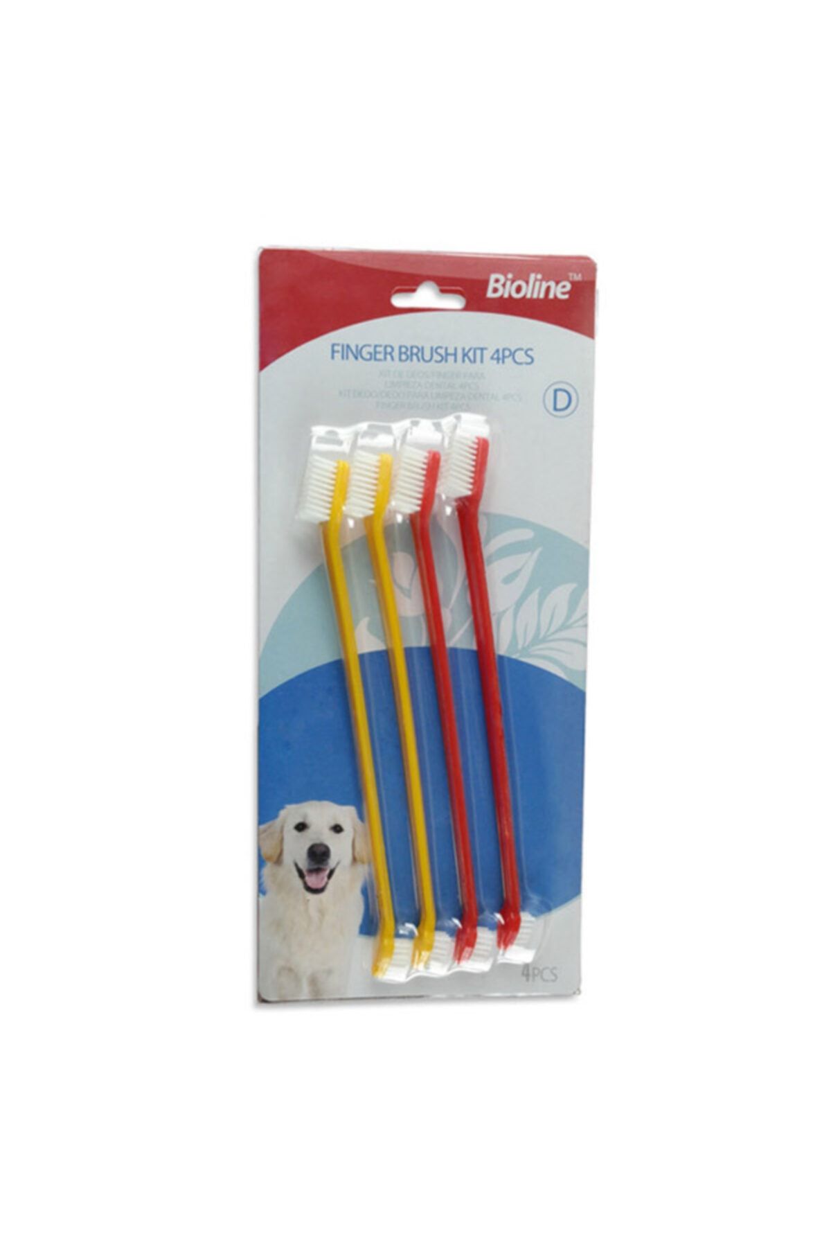 HİLALSHOP Bioline Iki Uçlu Köpek Diş Fırçası 4 Lü Set