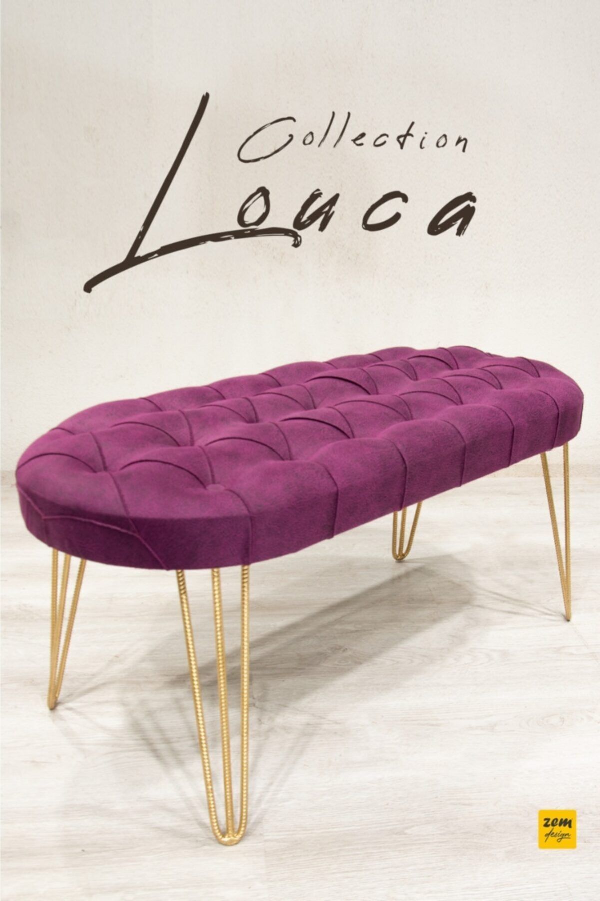 Zem Louca Bench Mürdüm Gold