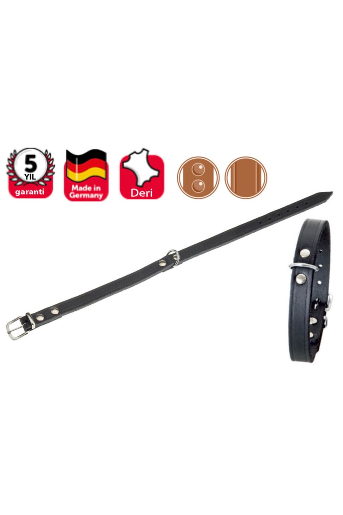 HİLALSHOP Karlıe Deri Boyun Tasma 57cm-20mm Siyah