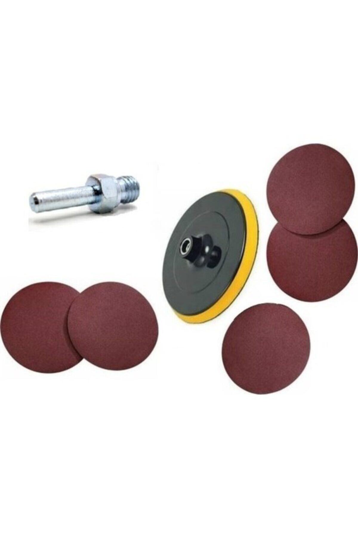 HİLALSHOP Cırtlı Disk Zımpara Altı Seti Matkaba Takılır Aparatlı 7 Parça