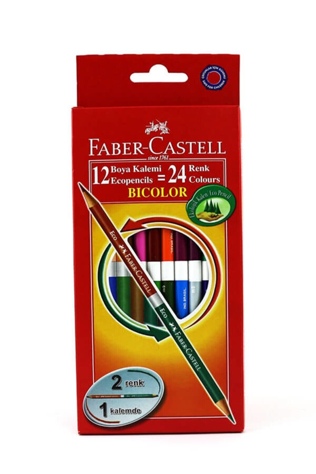 Faber Castell Faber Bicolor Boya Kalemi 12 Li 24 Renk