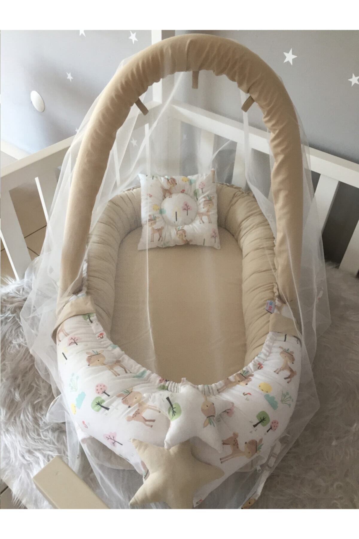 Jaju Baby Sevimli Ceylan Cibinlik Ve Oyuncak Askılı Lüx Tasarım Babynest