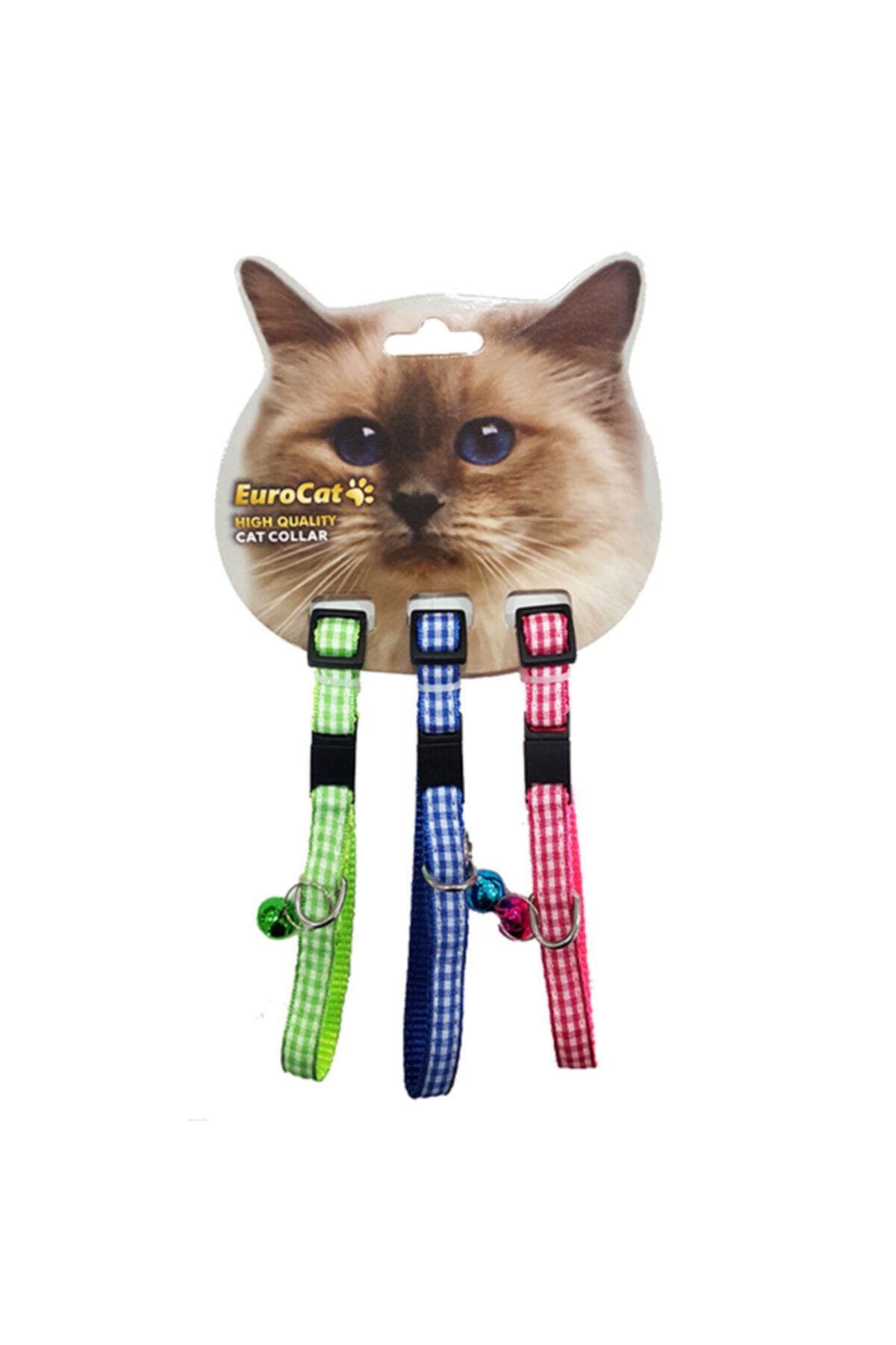 HİLALSHOP Eurocat Kedi Boy. Tas. Ekose Des.10mm28cm (3 Lü)