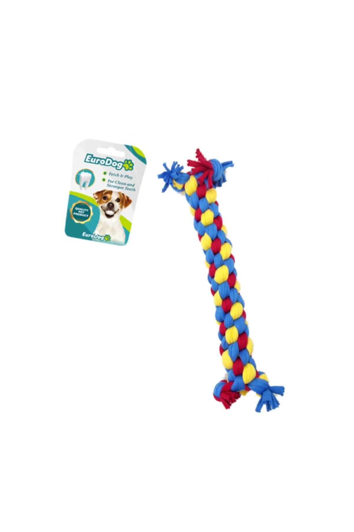 HİLALSHOP Eurodog Dumbell Diş Ipi Sarı Mavi Kırmızı 14 Cm