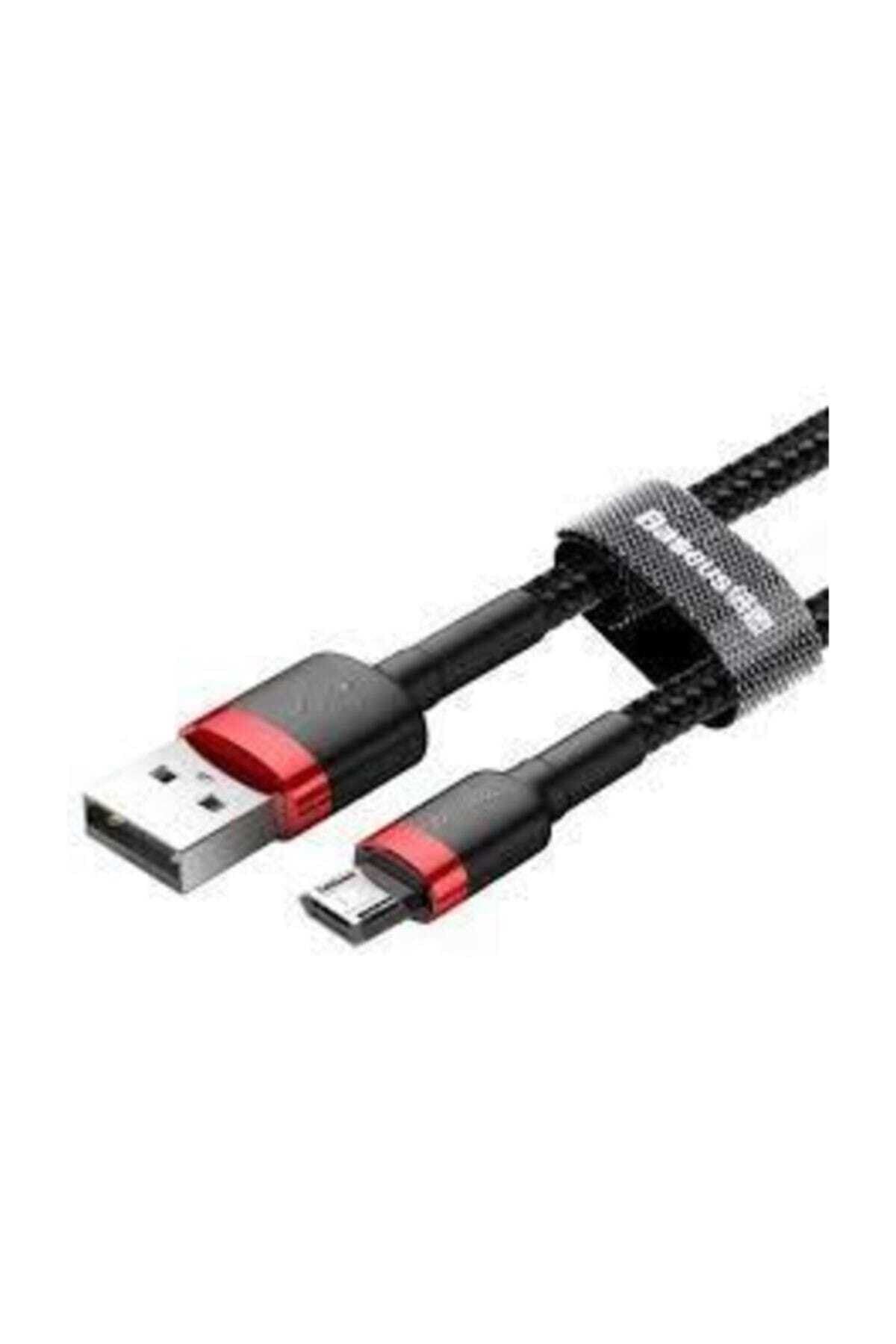 Baseus Cafule Micro Usb 1 Metre 2.4a Hızlı Şarj Halat Usb Kablo-kırmızı-siyah