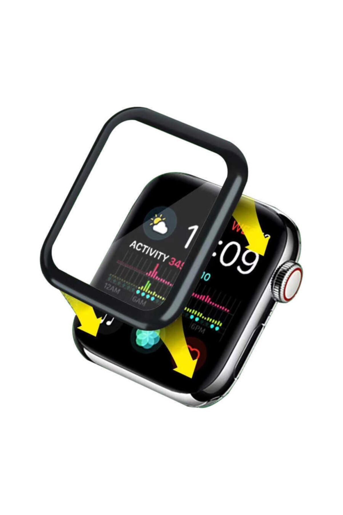 Apple Watch 45mm 2 In 1 (2adet) Kavisli Ekran Koruyucu + 1 Adet Popsocket